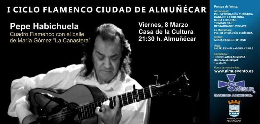 El guitarrista, Pepe Habichuela, actúa  este viernes en  Almuñécar