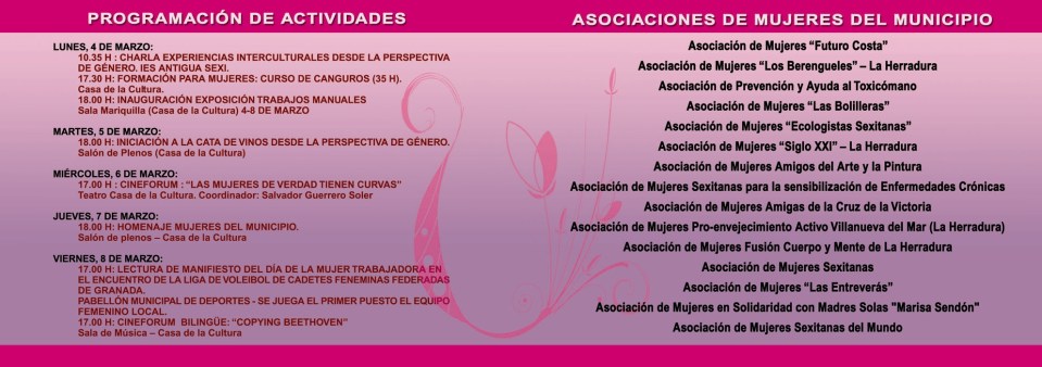 PROGRAMA ACTIVIDADES DIA DE LA MUJER EN ALMUÑECAR