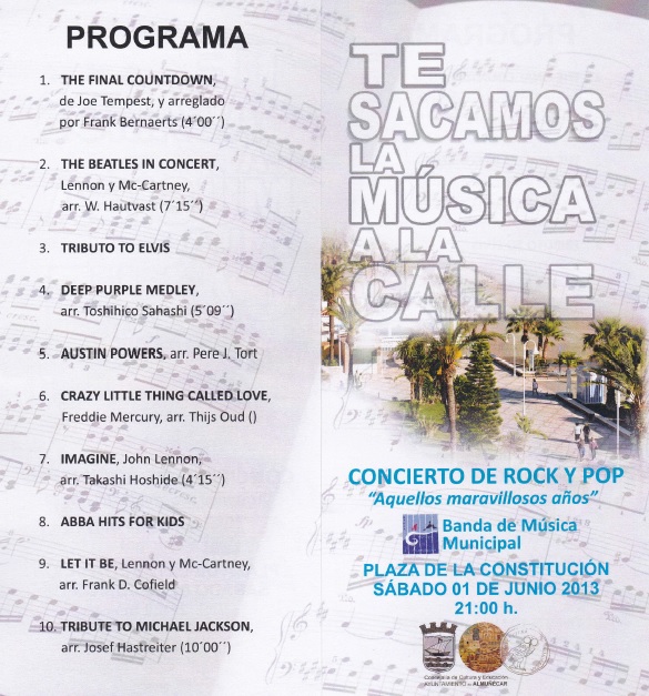 La Banda de Música de Almuñécar actúa este sábado en la plaza del Ayto.