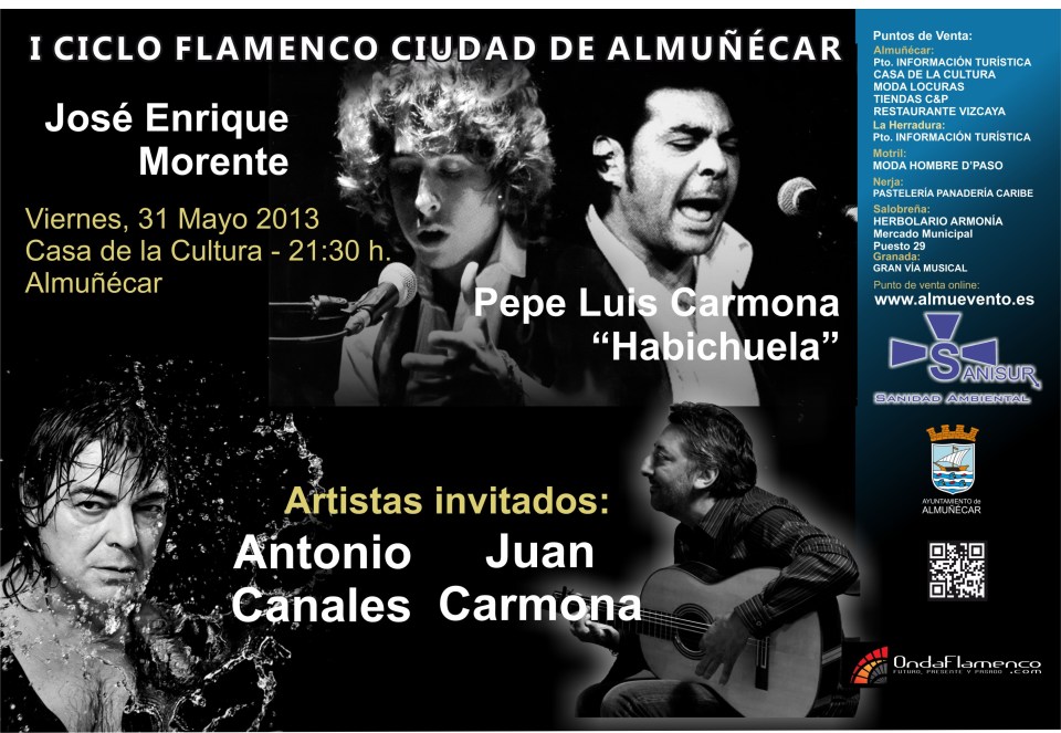 Pepe Luis y Juan Carmona, Antonio Canales y Morente clausuran este viernes el I Ciclo Flamenco “Ciudad de Almuñécar” 2