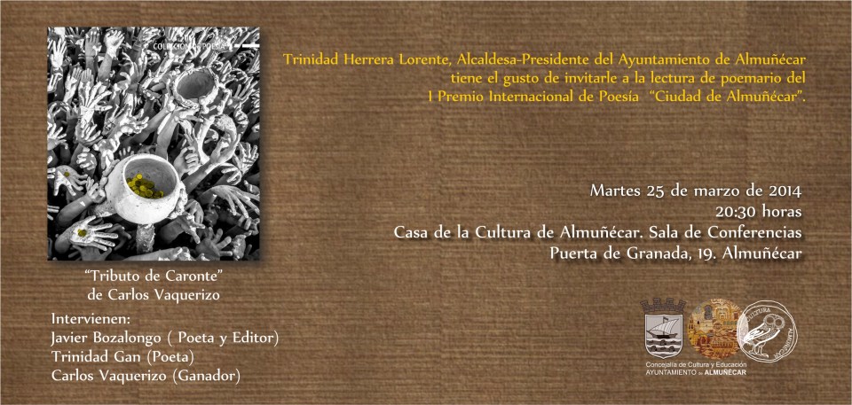 El próximo martes entrega del I Premio de Poesía "Ciudad de Almuñécar"