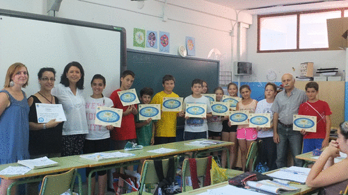 Alumnos sexitanos participantes en el concurso escolar "Un día sin humo"