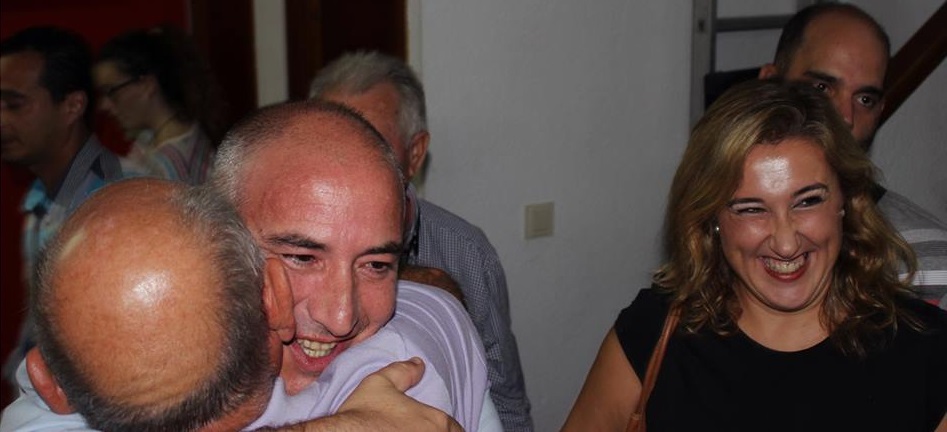 Los dos ganadores de las primarias del PSOE en Almuñécar; Sergio García Alabarce, que será candidato, y Rocío  Palacios de Haro, la número dos, seguramente, en la candidatura del PSOE a las municipales en Almuñécar