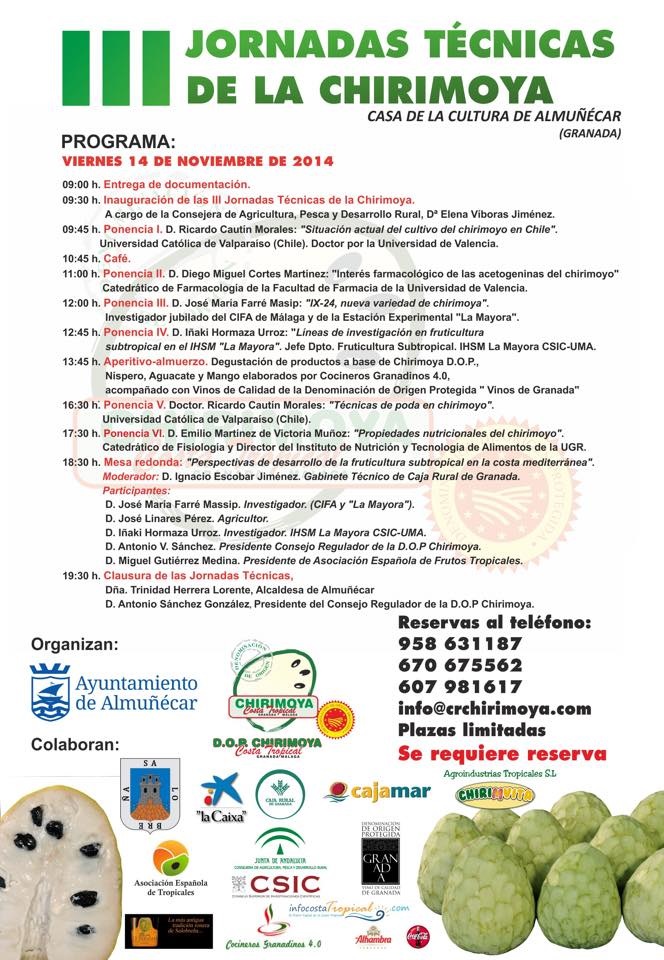 Almuñécar celebra este viernes las III Jornadas Técnica de la Chirimoya