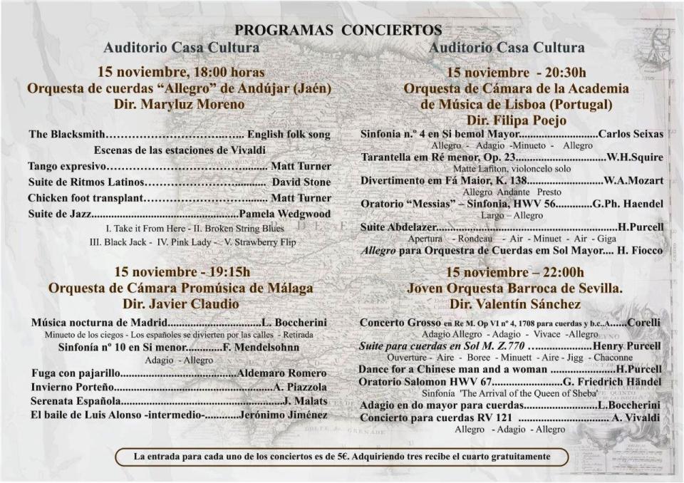 Programa del I Encuentro Internacional de Jóvenes Orquestas de Almuñécar