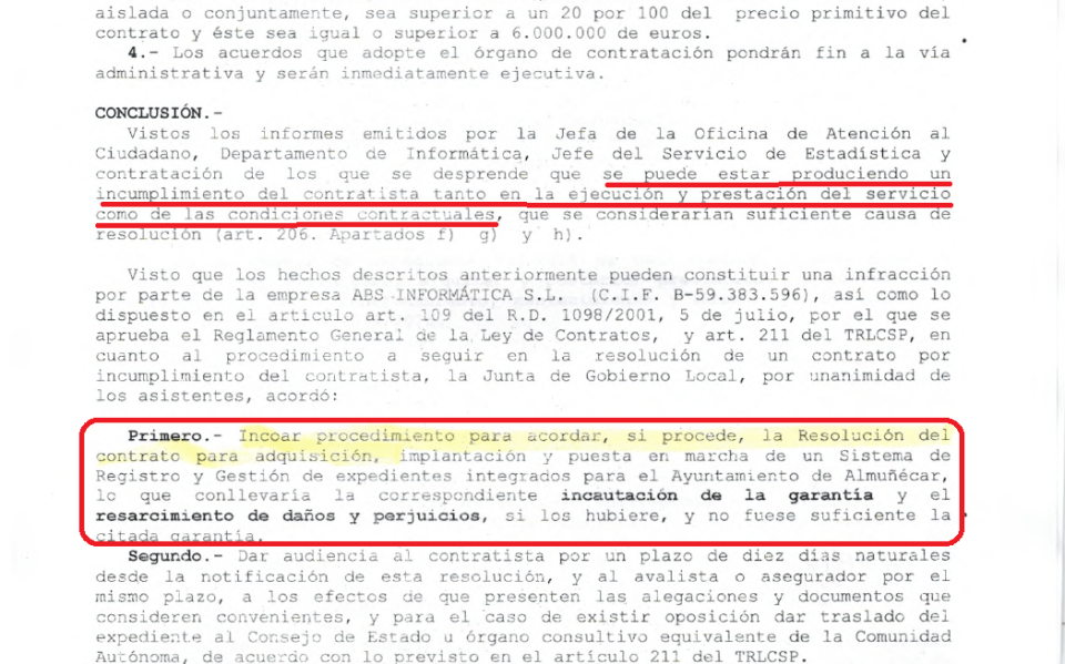Acuerdo de Junta Gobierno Local del 21 de noviembre de 2014