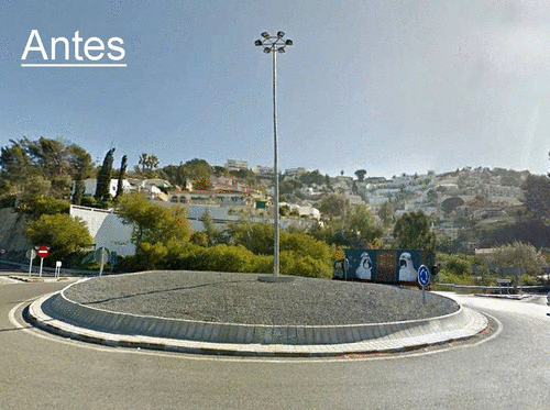 Rotonda de acceso a Almuñécar por CN-340 antes y después de la remodelación Rotonda de acceso a Almuñécar por CN-340 antes y después de la remodelación