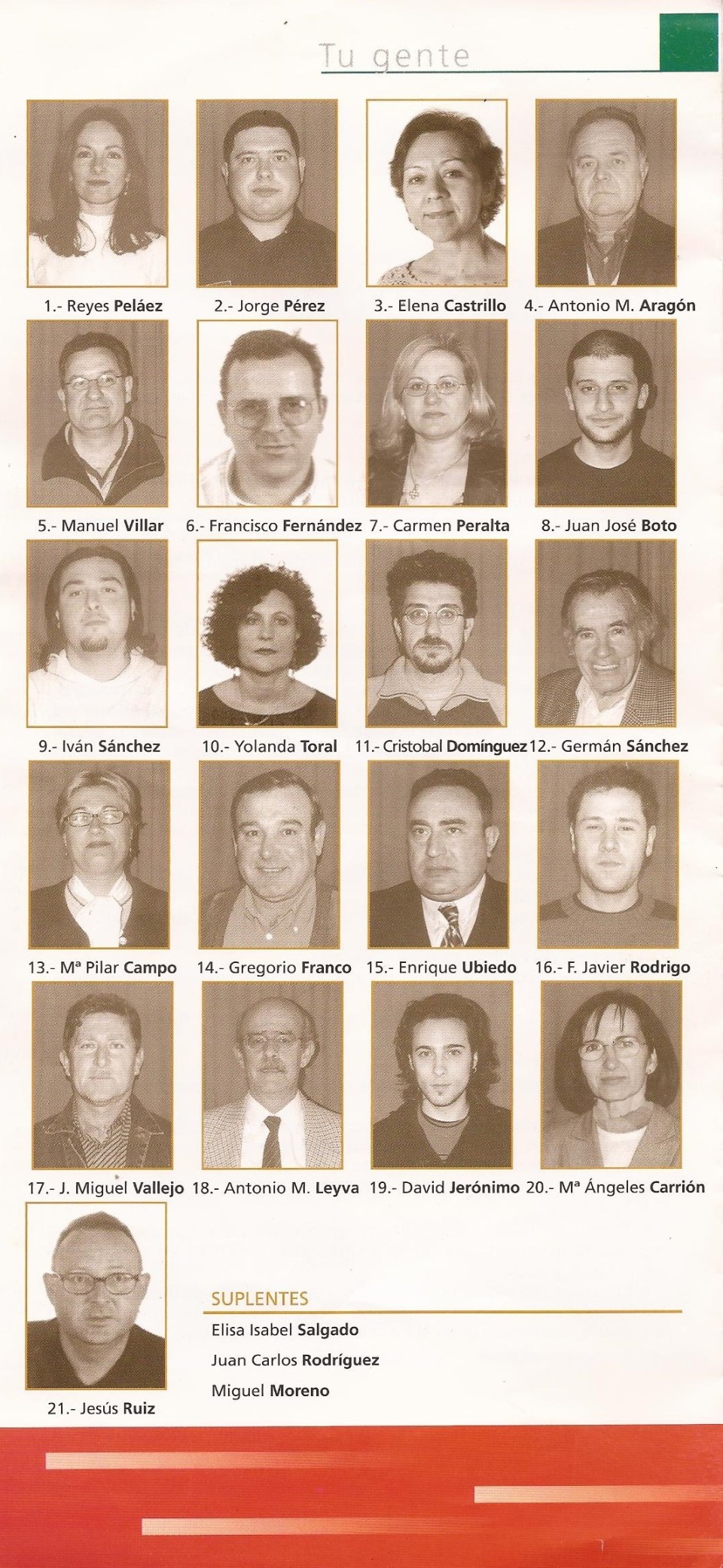 Lista completa candidatura IU Almuñécar 2003