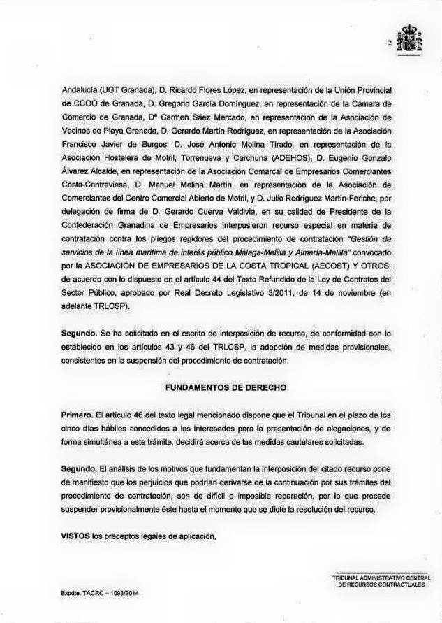 Resolución Tribunal Administrativo Central de Recursos Contractuales pag. 2