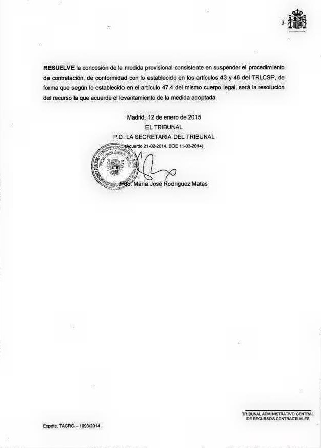 Resolución Tribunal Administrativo Central de Recursos Contractuales pag. 3