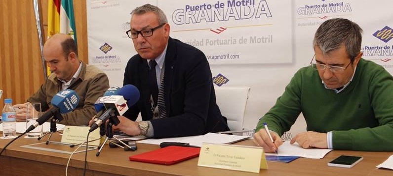 Rueda de prensa del presidente de la Autoridad Portuaria de Motril, Francisco Álvarez de la Chica