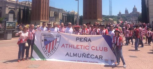 LLEGADA A LA ZONA DEDICADA A LOS AFICIONADOS Y PEÑAS DEL ATHLETIC EN BARCELONA 15 2