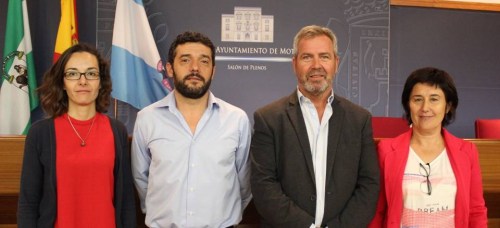 Los portavoces de PA, PSOE, PP e IU (de izq a dcha) Gloria Chica, Fancisco SánchezCantalejo, José García Fuentes y Daniela Paqué