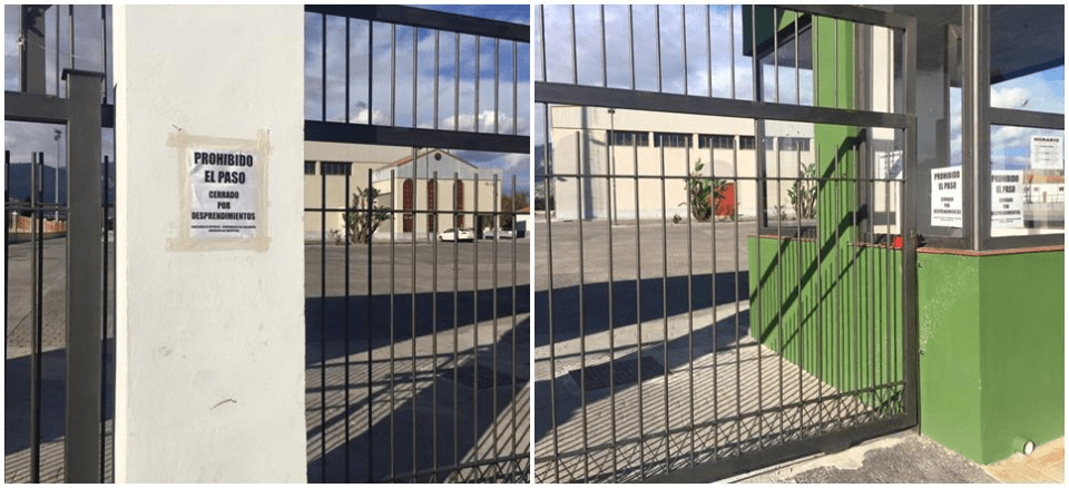 El viento daña el pabellón cubierto del recinto deportivo municipal de la Villa El temporal de viento daña el pabellón cubierto del recinto deportivo municipal de la Villa