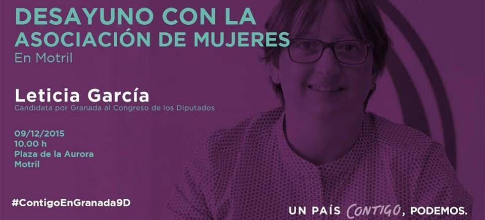 Podemos Motril explicará en un desayuno sus propuestas en materia de igualdad y contra la violencia machista