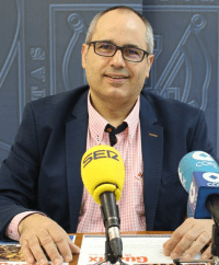 El concejal de Pariticpación Ciudadana, David Martín, en la presentación de Motrileños en ruta, conocce tu provincia