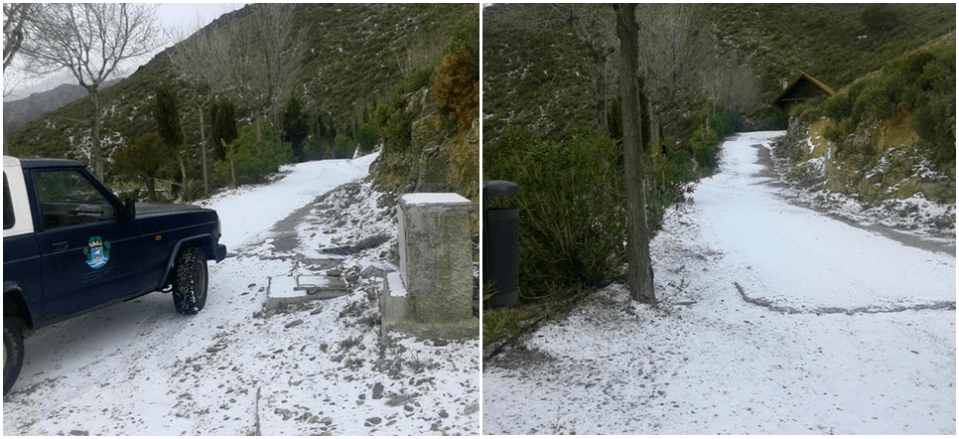 Cae en el complejo rural sexitano de Peña Escrita las primeras nieves del año