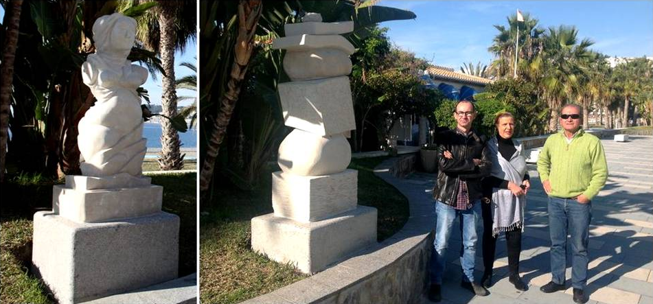 Instaladas en el paseo de San Cristóbal dos esculturas donadas por dos artistas del MAA