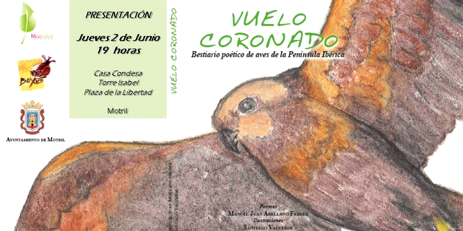 La concejalía de Medio Ambiente presenta este jueves el poemario de Manuel Juan Arellano Ferrer ‘Vuelo Coronado’
