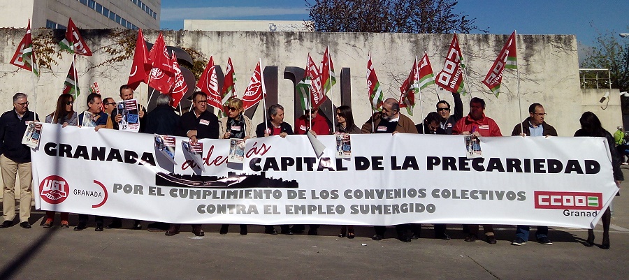 UGT y CCOO se movilizan en Granada por el empleo estable y los salarios dignos