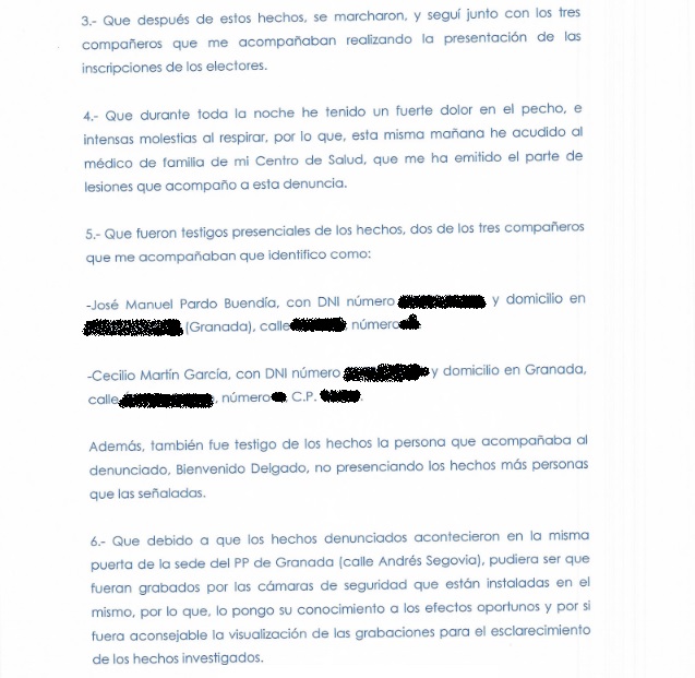 Parte Guardia Civil agresión José Torrente_