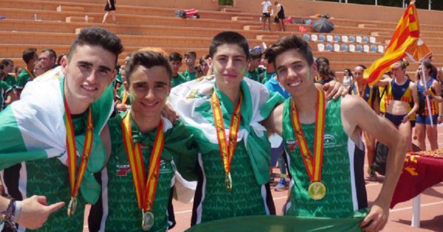Darío Bruzón Salado oro en 4x100 en el Campeonato de España Escolar