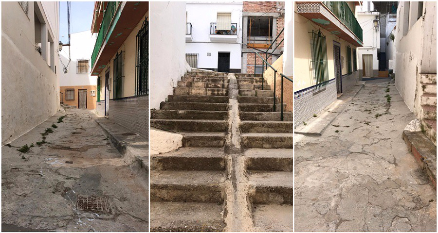 El PSOE critica el pésimo estado de la calle Acacias de La Herradura