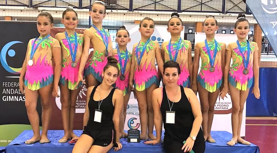Oro y plata de las gimnastas sexitanas en el Andaluz celebrado en Marbella