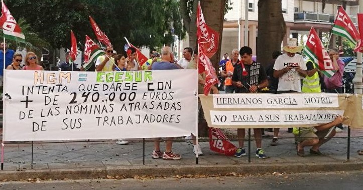 Protesta de la plantilla de EGESUR por el ERE Extintivo anunciado