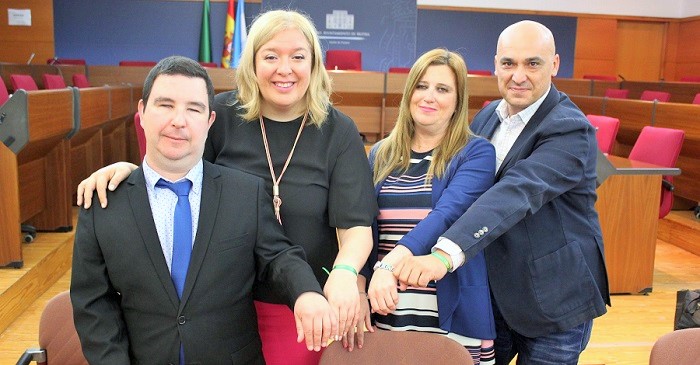 De izquierda a derecha Emilio Sánchez, Flor Almón, María de las Mercedes López y Gregorio Morales en la presentación de la Semana de la ONCE