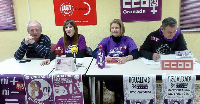 CCOO y UGT hacen un llamamiento para 'inundar' las calles motrileñas de violeta el 8 de marzo