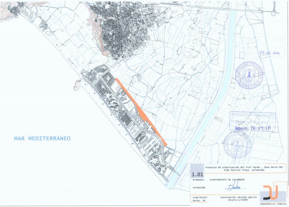 Se inician en Salobreña las obras de un gran parque lineal paralelo al vial central del TH1_plano.jpg