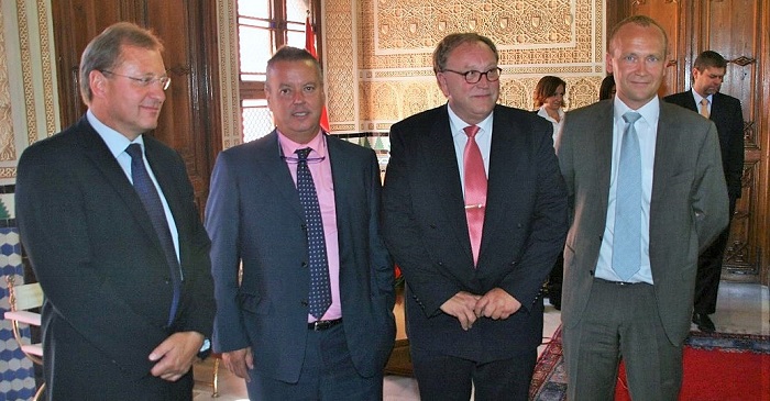 Presentación del hotel Bahía Fenicia siendo alcalde Benavides