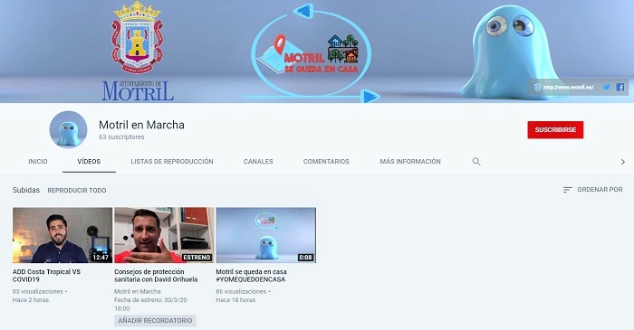 El Ayuntamiento de Motril estrena una plataforma de ocio y participación colectiva en YouTube