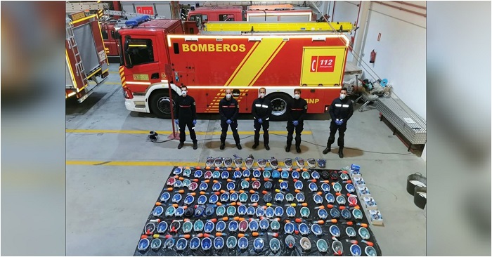 Los Bomberos de Almuñécar expresan su agradecimiento por las numerosas donaciones de máscaras integrales