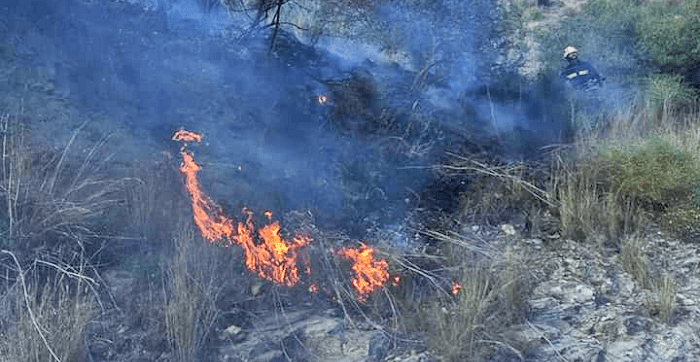Los Bomberos de Almuñécar sofocan un incendio forestal en La Herradura