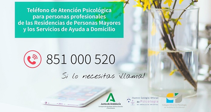 Teléfono de atención psicológica para profesionales de ayuda a domicilio y residencias