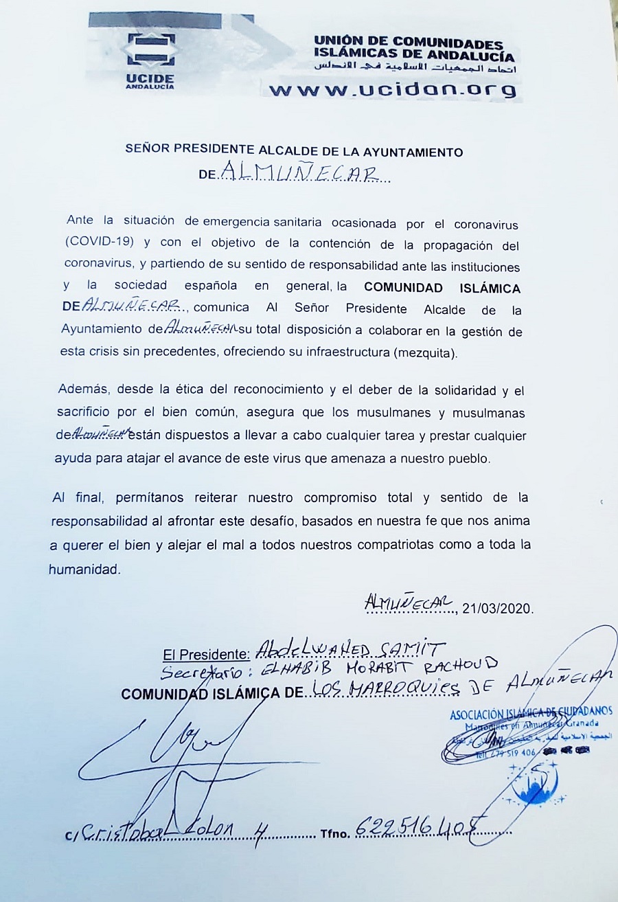 comunicado comunidad islámica