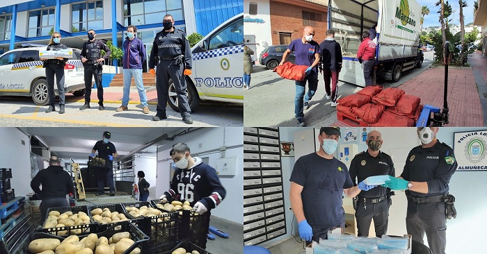 Frutas Manzano e Hijos SL dona en Salobreña y Almuñécar más de 2000 kilos de alimentos y 1400 mascarillas