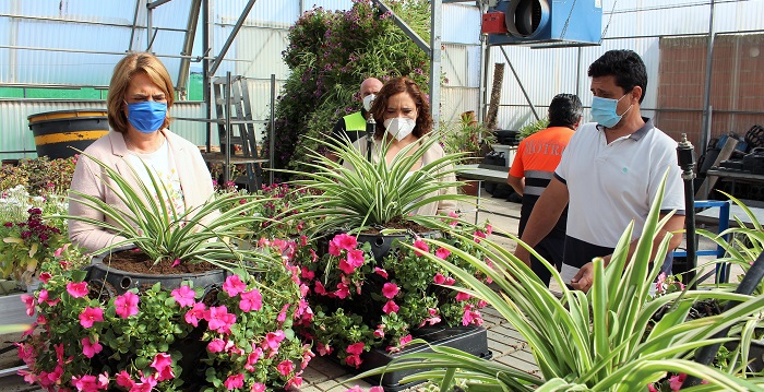 El vivero municipal de Motril pone a punto la nueva ornamentación vegetal y floral del Centro Comercial Abierto