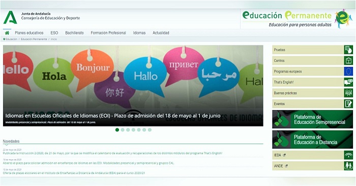 La Consejería oferta en Granada más de 26.000 plazas de Educación Permanente para personas adultas