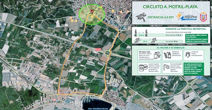 Motril pone a disposición de los vecinos tres circuitos seguros y saludables para la práctica del deporte
