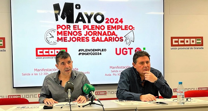”Por el pleno empleo. Menos jornada, mejores salarios”, lema de CCOO y UGT para la manifestación del 1 de&nbsp;mayo